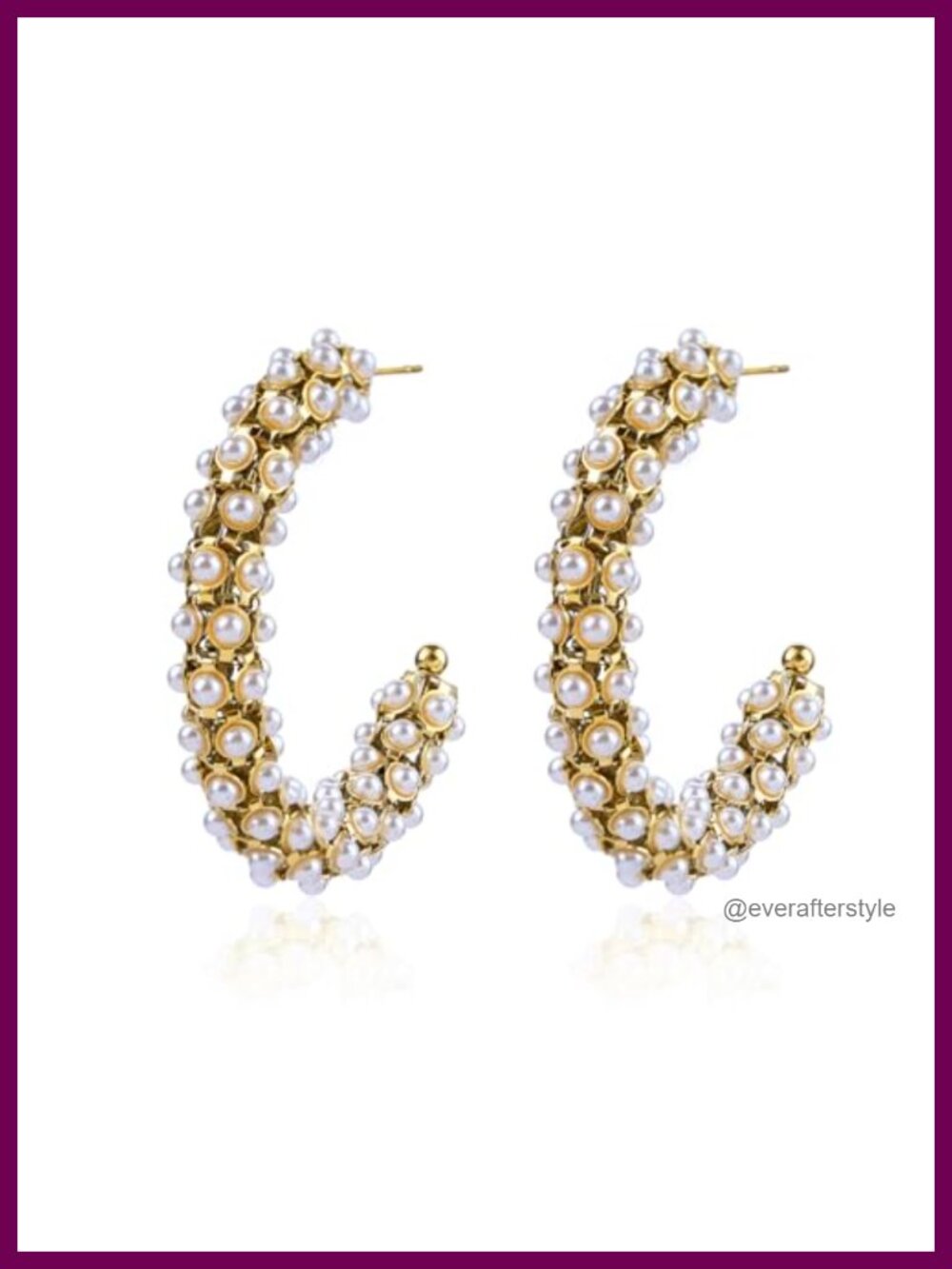 18K Gold Plated Rhinestone Hoop Earrings Stainless Steel Chunky Statement